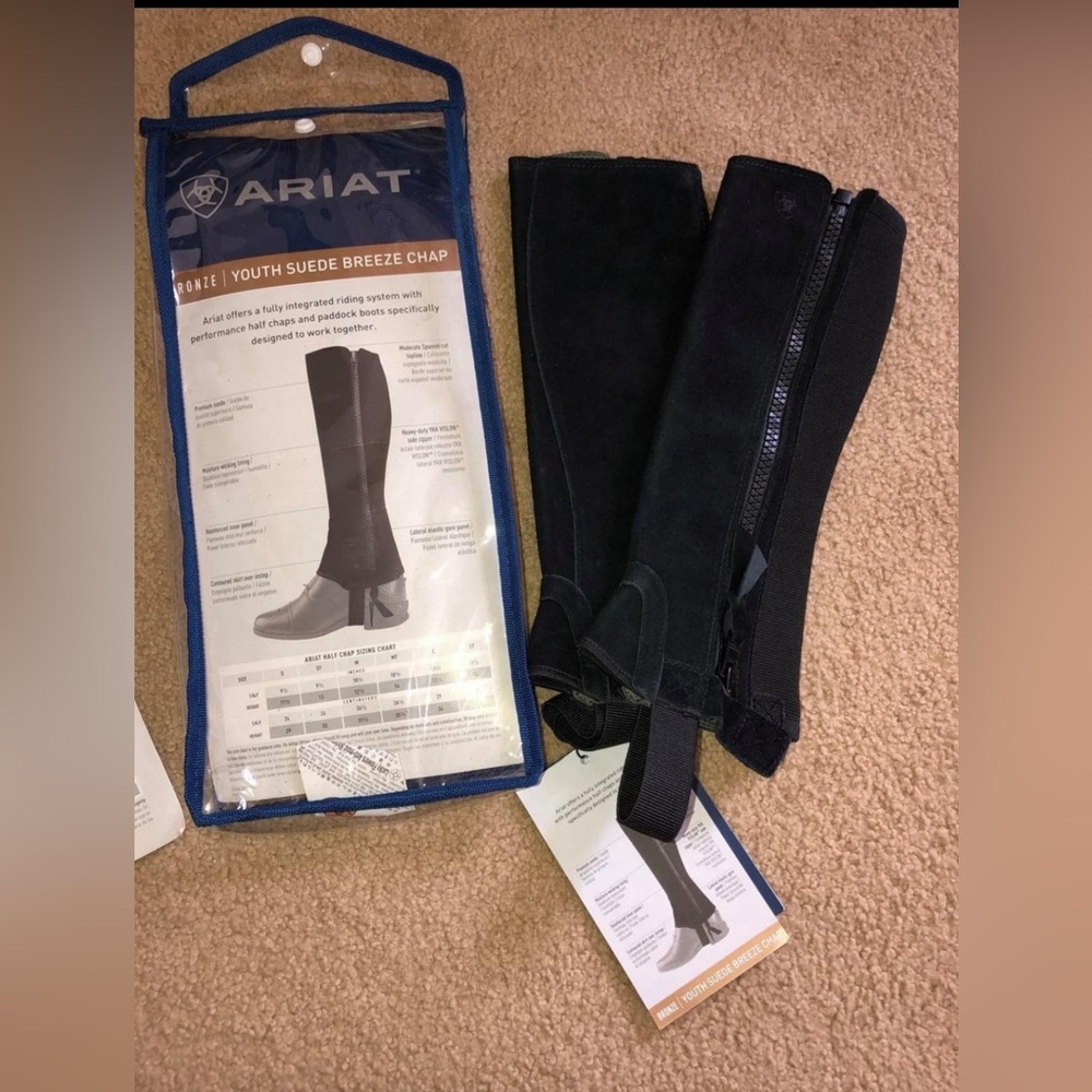 Ariat Youth Suede Breeze Chap - Black